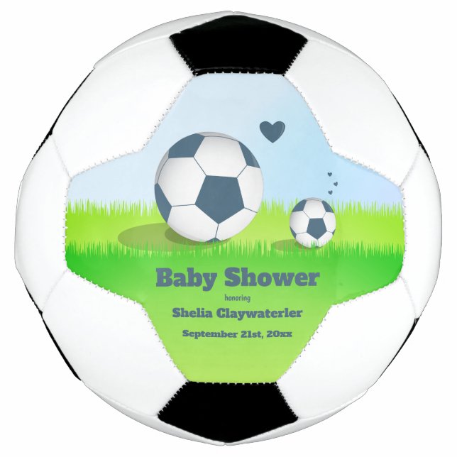 Blue Soccer Baby Shower | Soccer Ball (Front)