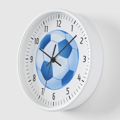 Blue Soccer Ball Clock