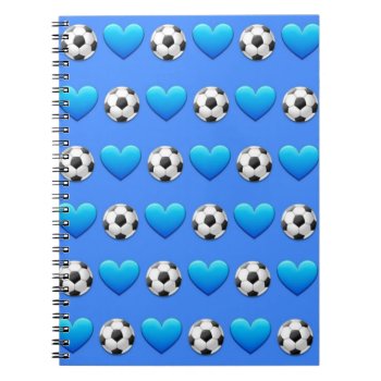 Blue Soccer Ball Emoji Spiral Notebook by BryBry07 at Zazzle