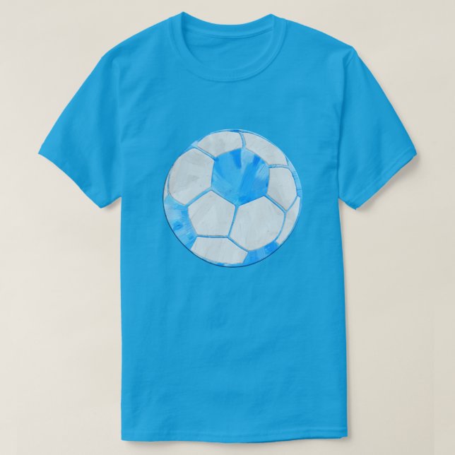 Blue Soccer Ball T-Shirt (Design Front)