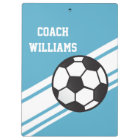 Blue Soccer Coach Personalized Clipboard