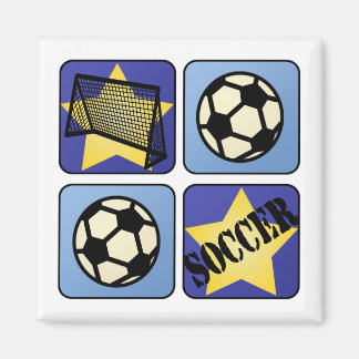 Blue Soccer Magnet