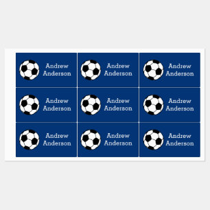 Blue Soccer Name Kids' Labels