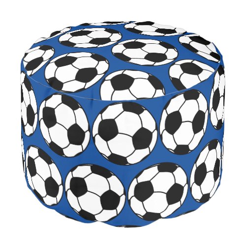 Blue Soccer Pouf