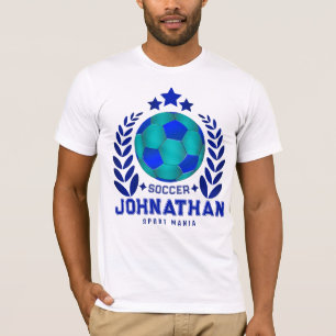 Blue Soccer Team Emblem Gifts For Men T-Shirt