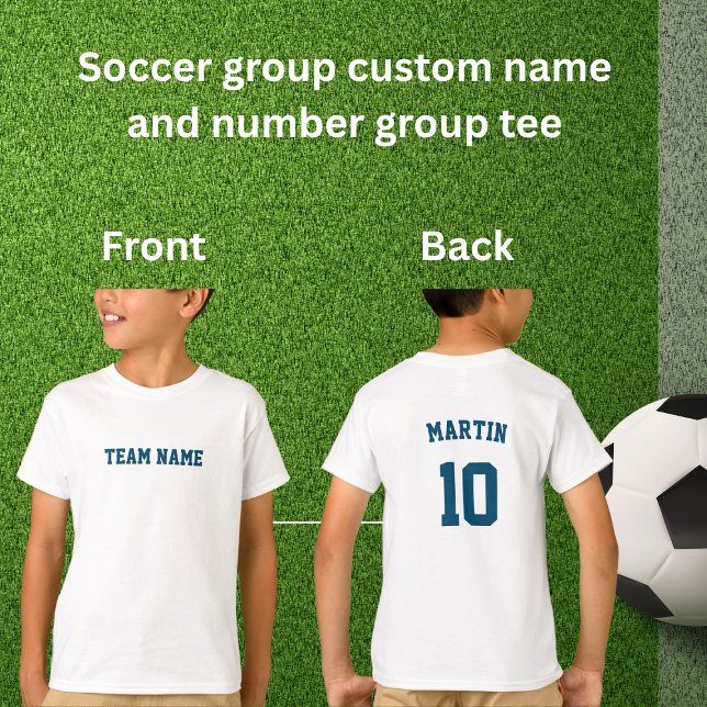 Blue Soccer team name number custom group T-Shirt (Creator Uploaded)