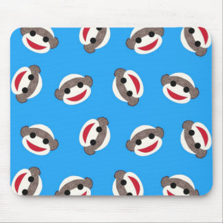 Blue Sock Monkey Boy Mouse Pad