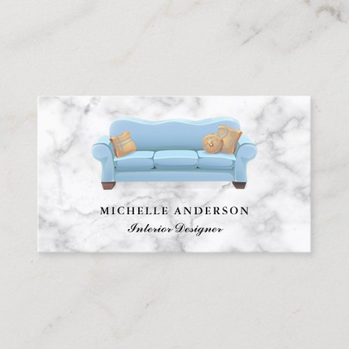 Blue Sofa Furniture Store Interior Designer Business Card