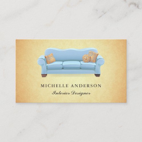 Blue Sofa Furniture Store Interior Designer Business Card