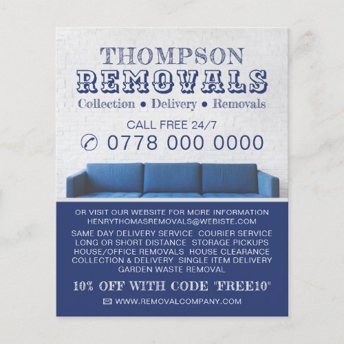 Blue Sofa Removal Company Advertising Flyer