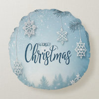 Blue Soft & Calm Christmas Snow Crystal Design-
