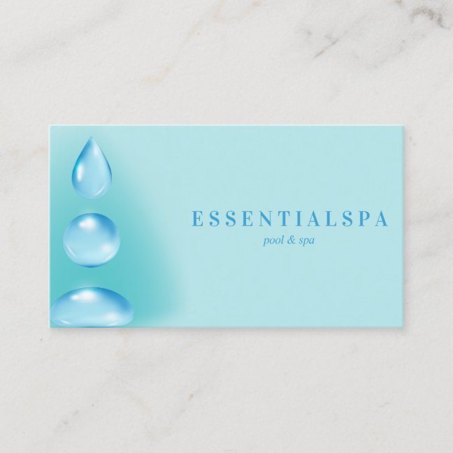 Blue sOFT Spiritual Water drops reiki yoga zen Business Card