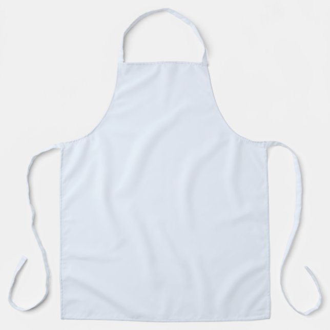 Blue Soft White Pastel Solid Color Apron (Front)