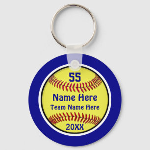 Blue, Softball Bag Tags, Personalized Keychain