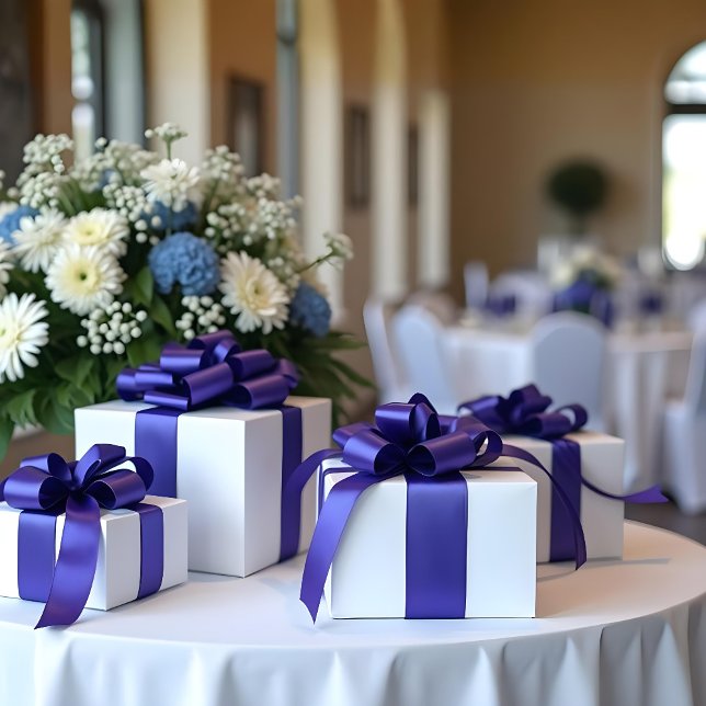 Blue Solid Color #160BC4 Satin Ribbon (Blue Solid Color #160BC4 Satin Ribbon.)