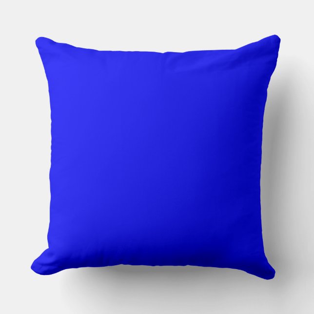 Blue Solid Color Background Throw Pillow (Front)