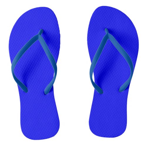 Blue  solid color   flip flops