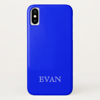 BLUE Solid Color iPhone X Case