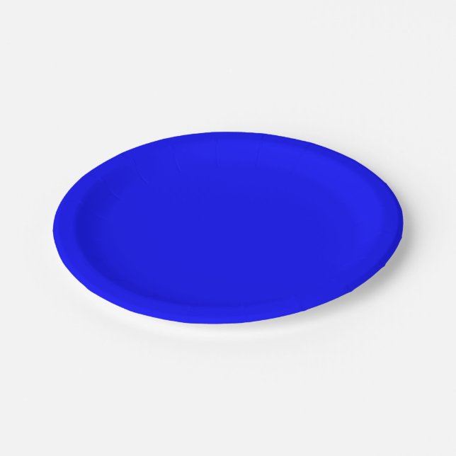 Blue  (solid color)   paper plates (Angled)