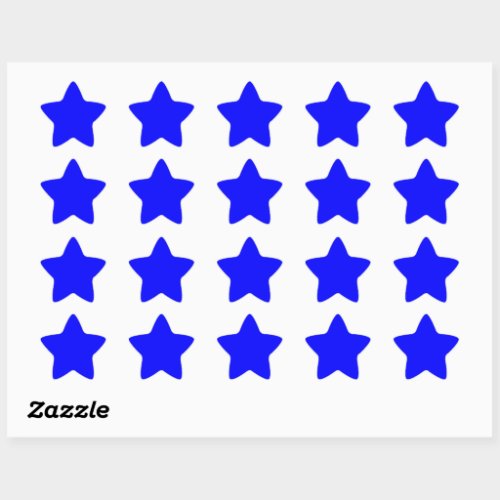 Blue  solid color   star sticker
