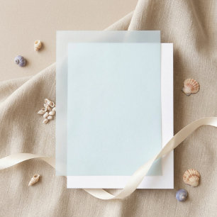 Blue Solid Color Wedding Liner Vellum Invitations