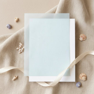 Blue Solid Color Wedding Liner Vellum Invitations