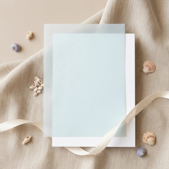Blue Solid Color Wedding Liner Vellum Invitations (Creator Uploaded)