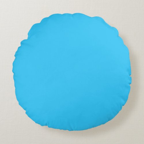 Blue  solid plain color round pillow