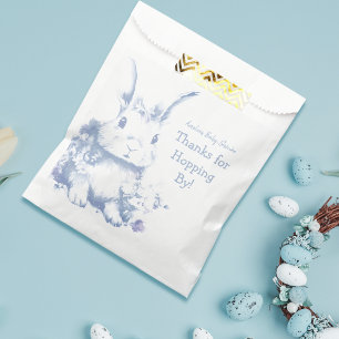 Blue Some Bunny is coming Baby Shower Favor Bag