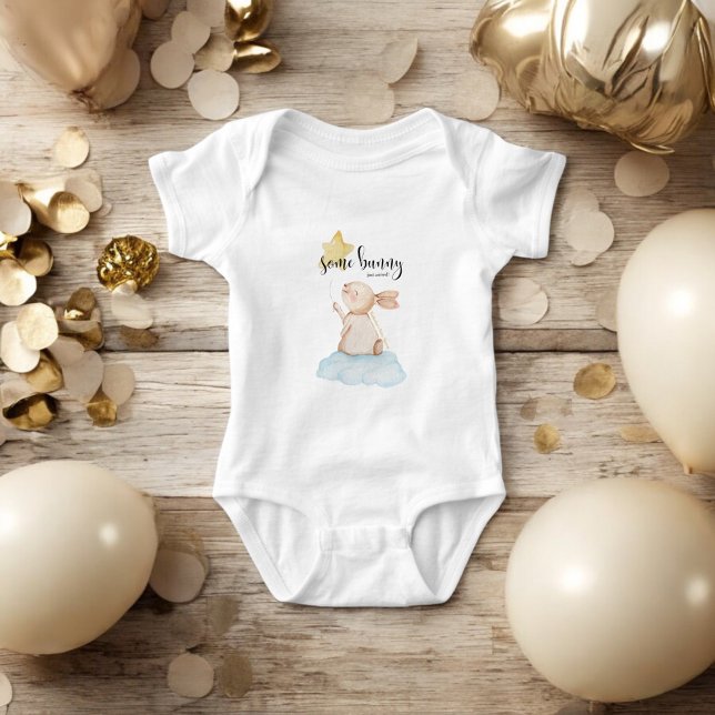 Blue Some Bunny JUST ARRIVED Yellow Star Balloon  Baby Bodysuit (Creator Uploaded)