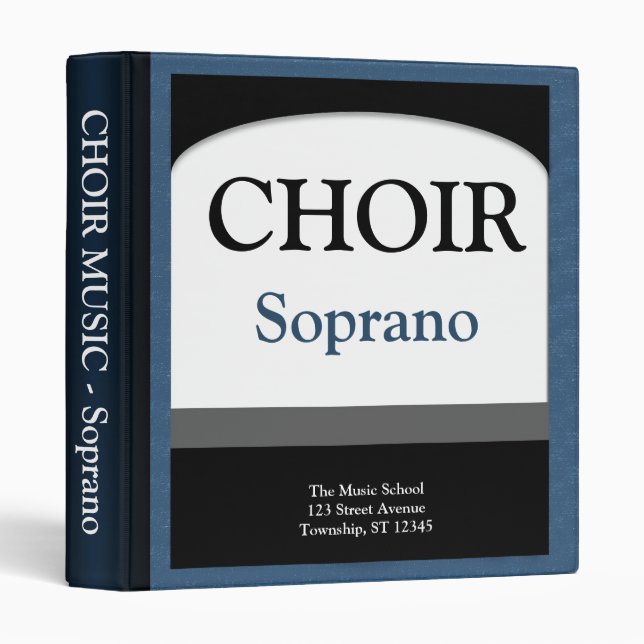 Blue Sophisticated Choir Binder (Front/Spine)