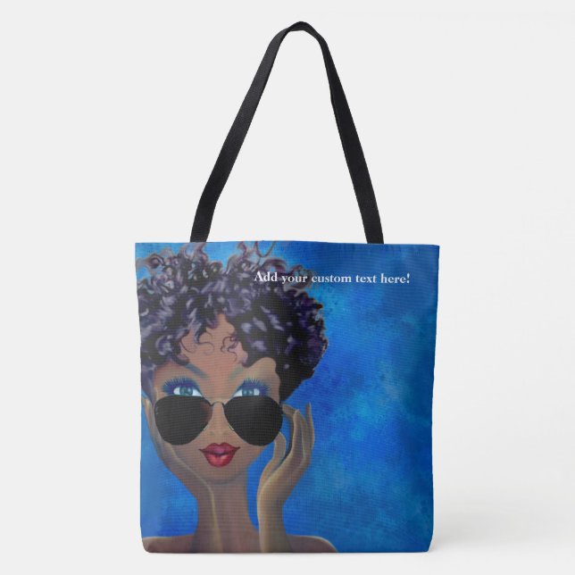 Blue Sorority Black Art Gift Tote Bag (Front)