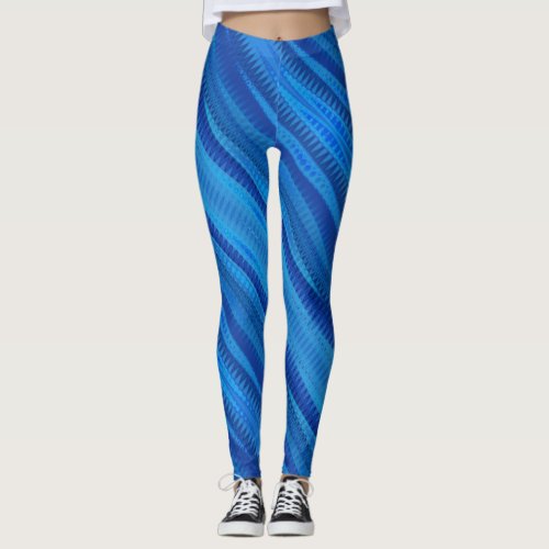 blue sound waves _ leggings