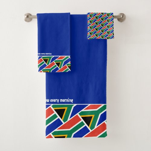 Blue  SOUTH AFRICA FLAG Bath Towel Set