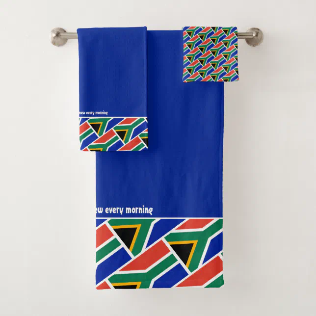 Blue SOUTH AFRICA FLAG Bath Towel Set Zazzle