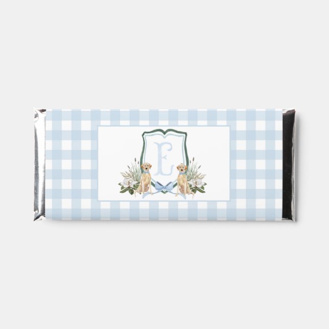 Blue Southern Puppy Dog Baby Shower  Hershey Bar Favors (Front)