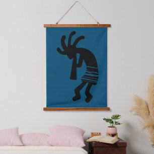 Blue Southwestern Kokopelli Hanging Tapestry