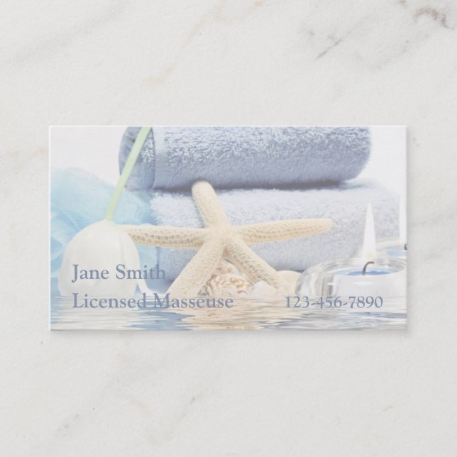 Blue Spa Reflection Business Card (Front)