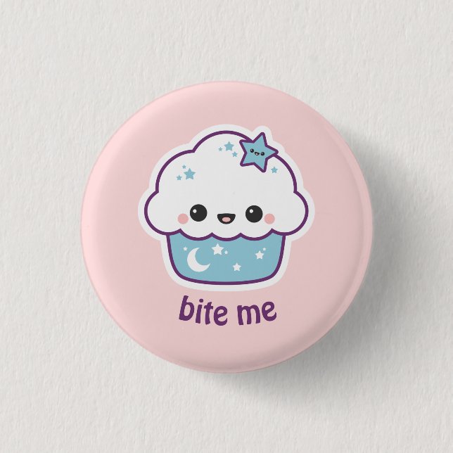 Blue Space Cake Pinback Button (Front)