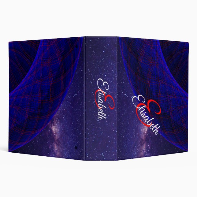 Blue Space Donuts Geometric Binder (Background)