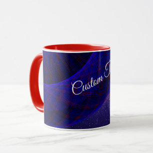Blue Space Donuts Geometric Coffee Mug