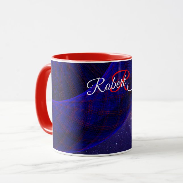 Blue Space Donuts Geometric Coffee Mug (Front Left)