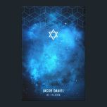 Blue Space Galaxy Bar Mitzvah Sign In Board Canvas<br><div class="desc">Modern space themed Bar Mitzvah personalized sign in canvas board. ** PLEASE NOTE: YOU WILL NEED A WHITE OR SILVER PEN TO WRITE ON THIS CANVAS. **</div>