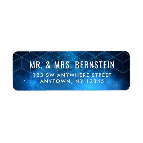 Blue Space Galaxy Return Address Label