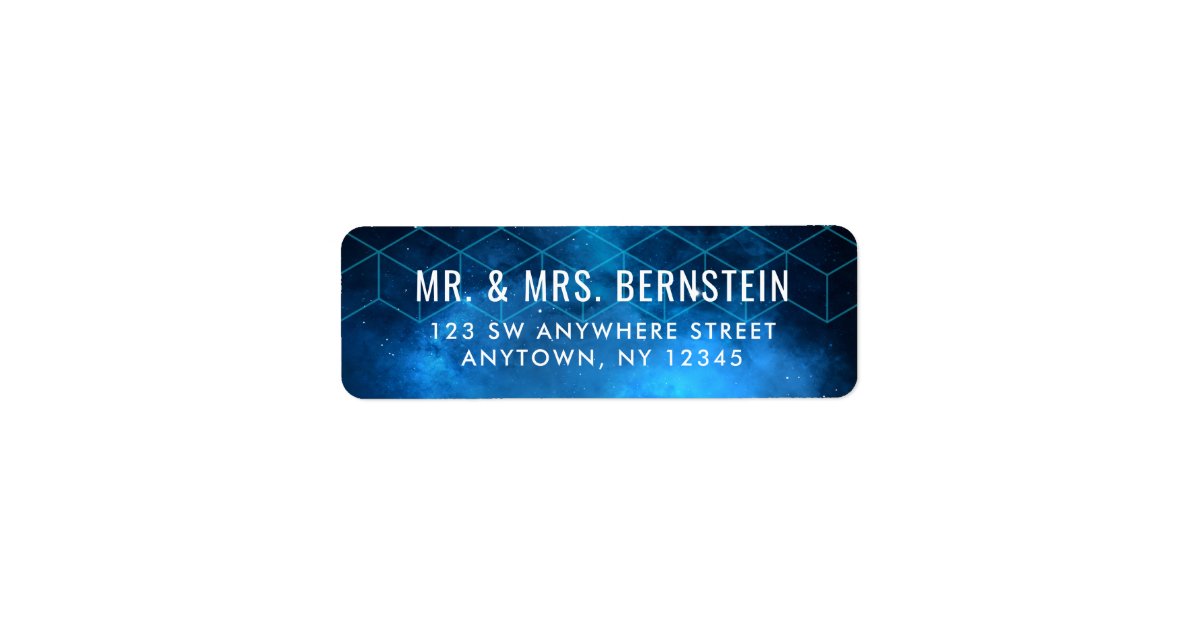 Blue Space Galaxy Return Address Label Zazzle