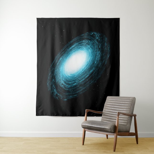 Blue Space Galaxy Tapestry (In Situ)