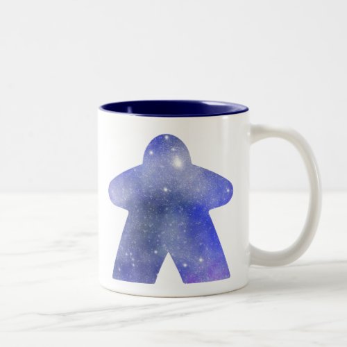 Blue Space Meeple Two_Tone Coffee Mug