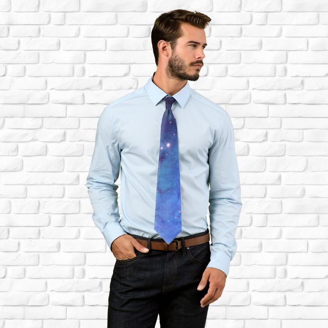 Blue Space Photo Tie (Blue Space Tie)