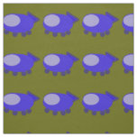 Blue Spaceship Fabric