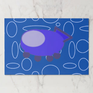 Blue Spaceship Flying Loops Tearaway Paper Pad